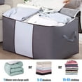 thumbnail image 2 of 3 Pack Clothes Storage Bag Large Clothes Organizer, Closet Organizer with Reinforced Handle Thick for Comforters, Blankets and Bedding with Sturdy Zipper, Grey, 2 of 8