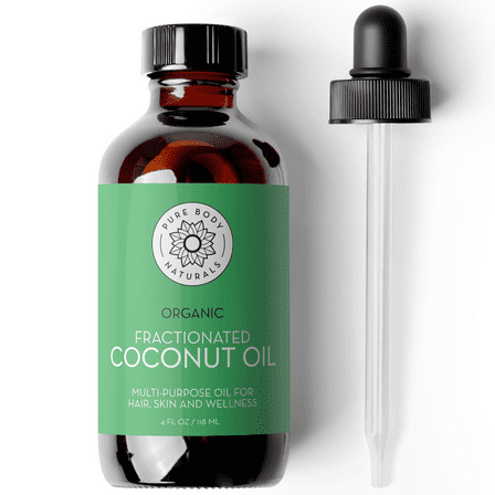 Organic Fractionated Coconut Oil for Skin and Hair, 4 fl oz - by Pure Body Naturals