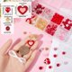 thumbnail image 3 of 1 caja de 216 piezas DIY, 6 juegos de pulseras de San Valentín, dijes en forma de corazón, dijes de amor, cuentas de diamantes de imitación, románticas cuentas espaciadoras de vidrio rosa y rojo, 3 of 6