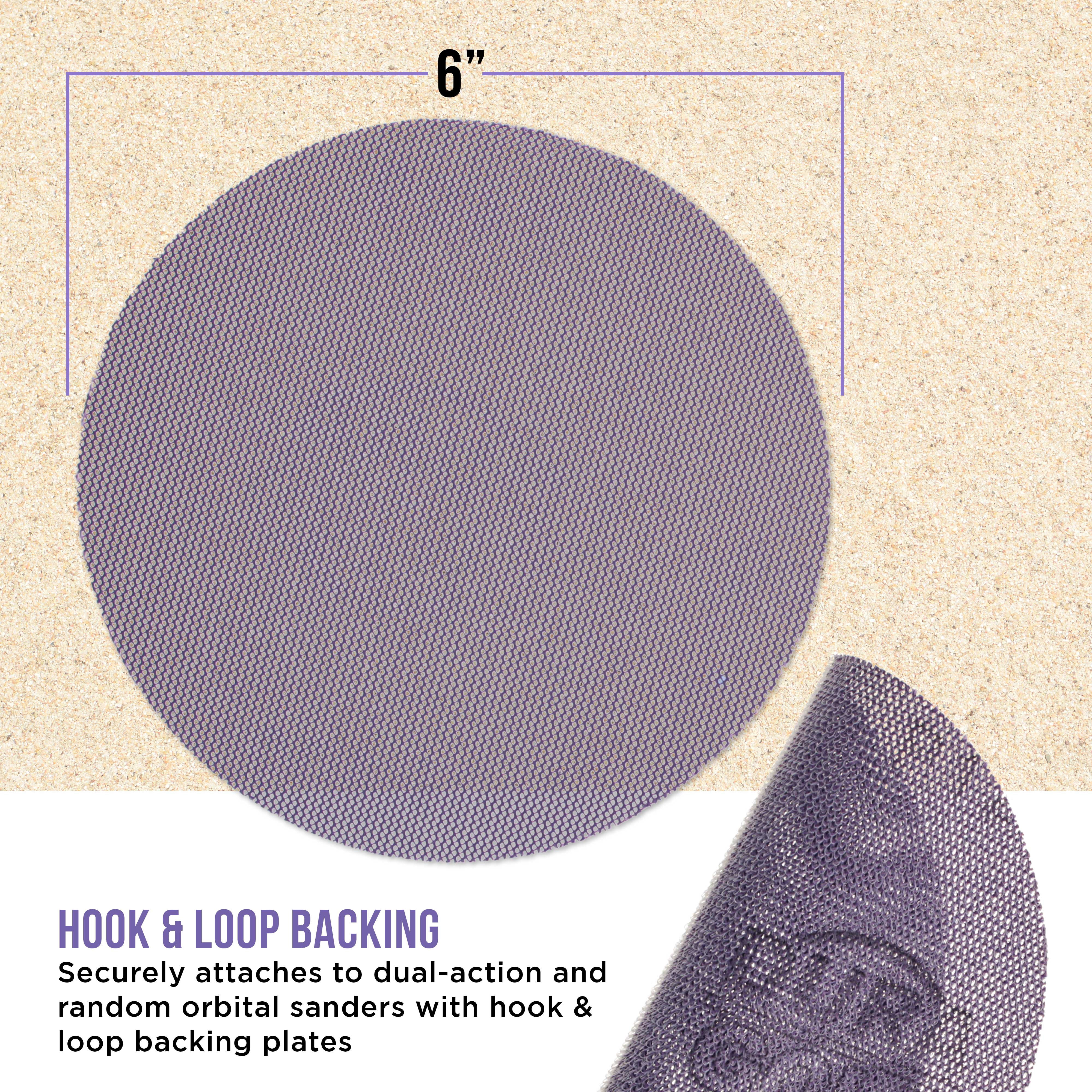 Dura-Gold Premium 600 Grit 6" Purple Ceramic Mesh Sanding Discs, Box of 30 - Dustless Hook & Loop Backing Sandpaper for DA & Random Orbital Sanders - Long-Lasting Fast Cut - Woodworking, Auto Paint