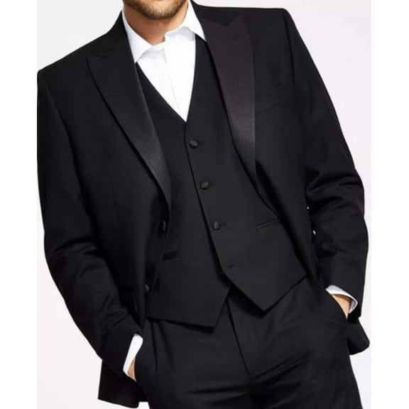 Alfani Mens Classic fit Suit Jacket Blazer 40 S Black Solid Stretch