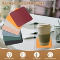 thumbnail image 4 of Uxcell 3 Pcs Faux Leather Coasters, 3.9 x 3.9" Square Coasters for Drinks Heat Resistant Waterproof Oil Proof Non Slip Cup Mat for Office Kitchen Bar Table Desk (Light Gray), 4 of 7