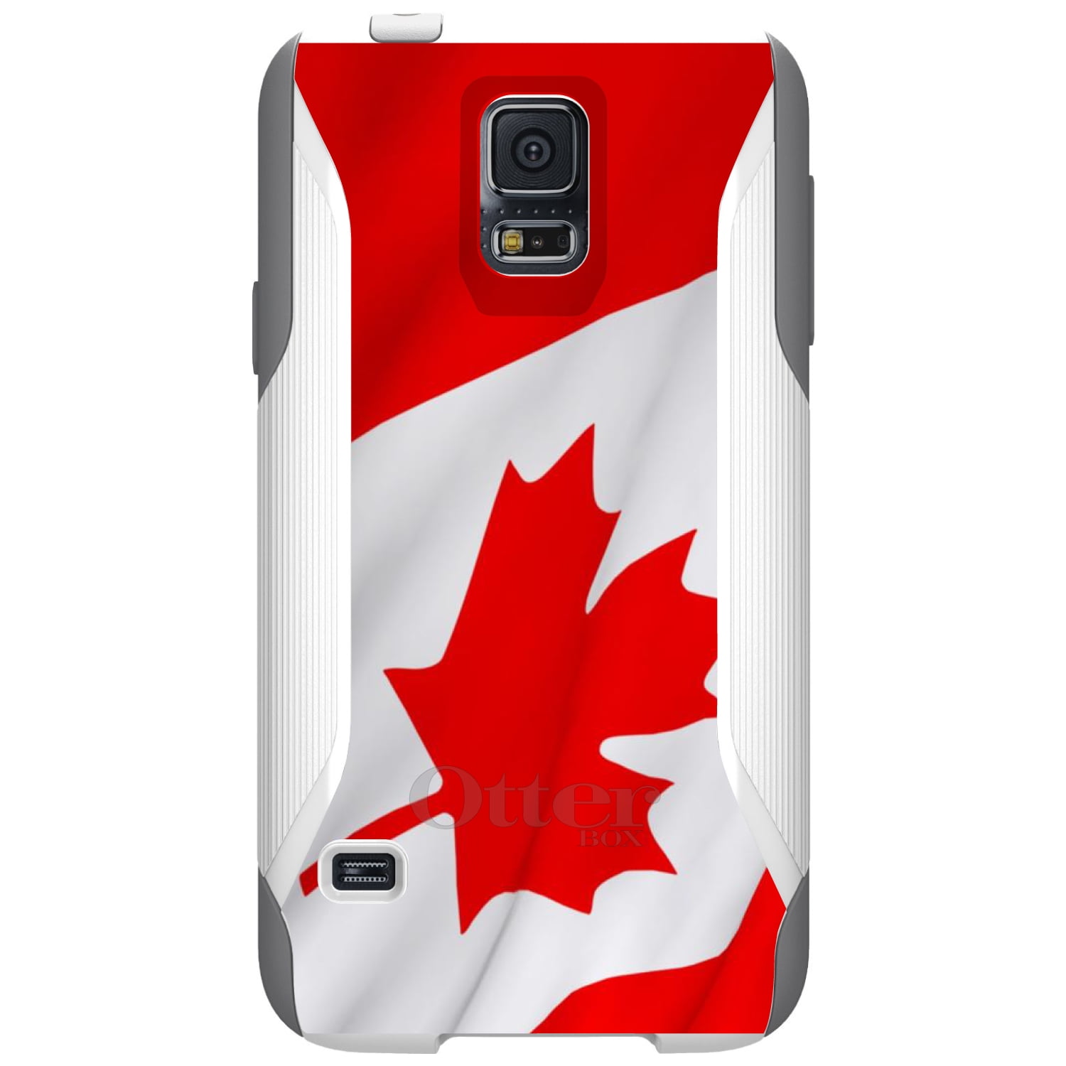DistinctInk Custom White OtterBox Commuter Series Case for Samsung Galaxy S5 Red...