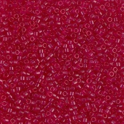 Miyuki Delica Seed Beads DB0775/DB775 11/0 Transparent Scarlet Red Semi-Frosted 7.2 Grams