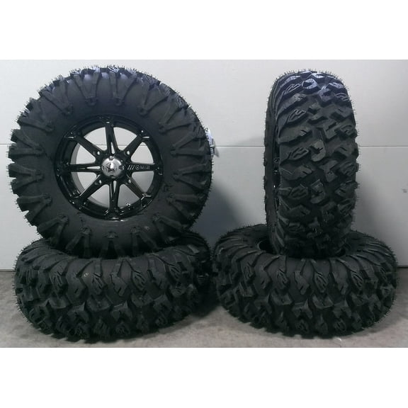 MSA Black Diesel 14" UTV Wheels 30" MotoClaw Tires Yamaha Viking Wolverine YXZ1000R CFMoto ZForce 950 UForce 1000