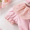 thumbnail image 4 of YUIVH Baby Girls Outfit Romper Jumpsuits Toddler Girls Short Sleeve Cartoon Solid Color Rompers Jumpsuits Baby Girl Floral Bodysuit Romper, 4 of 6