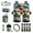 Cartoon Highland Cow, variant on Jeiento Galaxy Wolf 15 PCS Car Seat Cover Full Set with Steering Wheel Cover Seat Belt Strap Cover Trash Cans Rear View Mirror Cover Cup Coaster Keychain Air Vent Storage Bag Car Decor