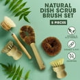 thumbnail image 6 of Cerem Bamboo Dish Brush Set, 5-Piece, Natural Coconut Bristles for Cleaning Pots, Pans, and Bottles, 6 of 7