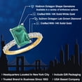 thumbnail image 2 of Gem Stone King 14K Two Tone Gold Green Malachite and Lab Grown Diamond Engagement Ring for Women | 5.72 Cttw | Emerald Cut 10X8MM | Gemstone Birthstone | Size 7, 2 of 6