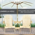 thumbnail image 3 of Double Wooden Chair Ensemble, Fire Pit Chairs With Rustic Look & Umbrella Hole, Deck Lawn Pool Chairs, Construction Two Assembly, Patio Built-in Storage Seating, Practical, 3 of 5