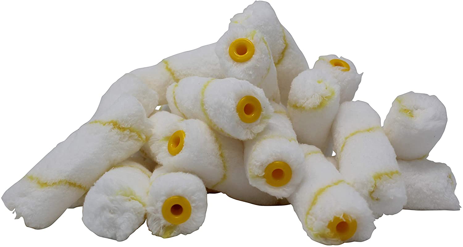 Pro Grade - Paint Roller Covers - 4 inch x 1/2 inch Microfiber Nap – 26 Pack - Interior and Exterior House Painting Supplies