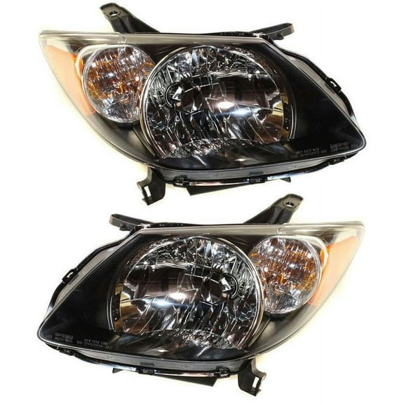 Garage-Pro Driver and Passenger Side Headlight for Pontiac Vibe Base GT 2003-2004 Halogen With bulb(s) Replaces# 88969943 88969942