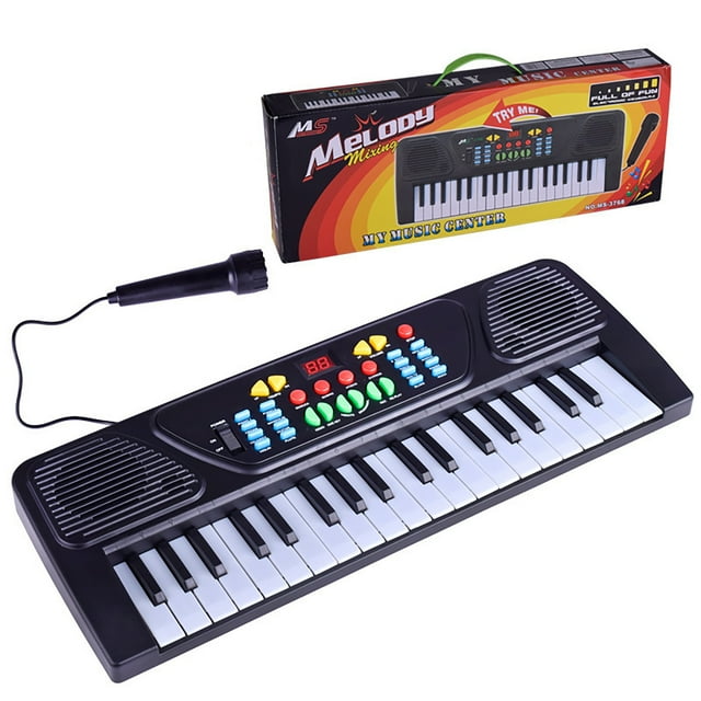 A 37 Keys Electronic Keyboard Piano With Microphone Portable Music Toy For Kids Beginners Learning Instrument 16 Tones 8 Rhythms 6 Demos 42X16X5.5Cm Size Educational Gift