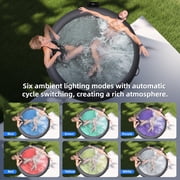 POOLTOHOT Inflatable Hot Tub 71 x 28, Portable Hot Tubs Built-in Heat Pump and 6-Color Lights for 2-4 Person, Blow Up Outdoor Hot Tubs with 143 Soothing Air Jets and Filter System for SPA
