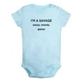 thumbnail image 2 of iDzn I'm A Savage Sassy Moody Gassy Funny Rompers For Babies, Newborn Baby Unisex Bodysuits, Infant Jumpsuits, Toddler 0-24 Months Kids One-Piece Oufits, 2 of 5