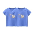 thumbnail image 2 of Frnrwgo Kids Tshirts Boys Girls Blue 2-Pack Cute Graphic Tee Tops Kids Summer School Outfit Clothes 1T-14, 2 of 3