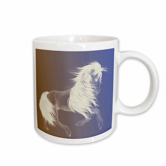 3drose, Spirit of the Horse- Animals- White Horse, 15oz Mug