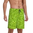 thumbnail image 2 of Sikiie Lime green glitter Mens Pajama Shorts, Lightweight Lounge Pant with Pockets Soft Sleep Pj Shorts for Men4X-Large, 2 of 6