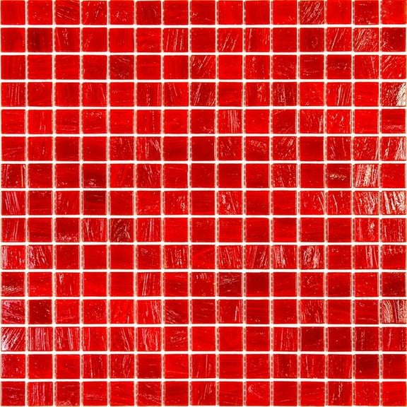 Apollo Tile Celestial 12 in. x 12 in. Glossy Scarlet Red Glass Mosaic Wall and Floor Tile (20 sq. ft./case) (20-pack)