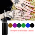 thumbnail image 2 of Pasta líquida para tatuajes, color negro, marrón, rojo, henna india, para tatuajes temporales, 10 ml, tinta para pintura corporal, gel de fruta orgánico natural, 2 of 5