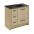 thumbnail image 4 of Virage 36 in. Brown Oak Bathroom Vanity With Black Ceramic Sink Top, 4 of 8