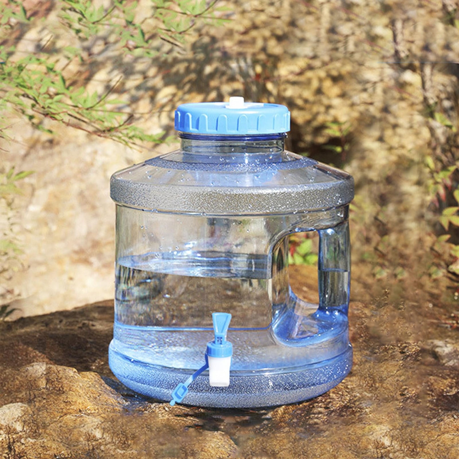 ZOURIH 1 Pcs Camping Water Container Storage Portable Camping Water Tank Jug with Spigot Faucet No Leakage Thick Liquid Dispenser Carrier for Outdoor Hiking Picnic