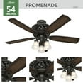 thumbnail image 3 of Hunter 54 inch Indoor Ceiling Fan with LED Lights and Remote Control - Standard Mount Bronze Ceiling Fan, 5 Blades, For Bedroom, Living Room, or Kitchen, Quiet - Promenade 59546, Brittany Bronze, 3 of 18