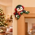 thumbnail image 6 of Qocolcyl Christmas Penguin Door Frame Corner Decor, 2PCS Wooden Holiday Corner Sign, Window Mantel Cabinet Frame Ornament, Xmas Indoor Home Wall Decor, Holiday Party Decoration, 6 of 6