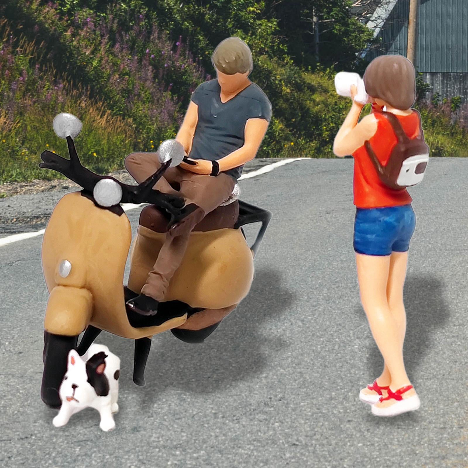 LeeQinersw 1/64 Miniature Scene Props Photography Props Motorcycle Figurines for Decoration Red
