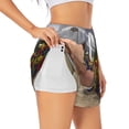 thumbnail image 3 of Lsque Pikmin Printed Women's Running Shorts with Liner Pockets,Elastic Quick Dry Workout Athletic Gym Yoga Shorts,Womens High Waist Shorts-Small, 3 of 9