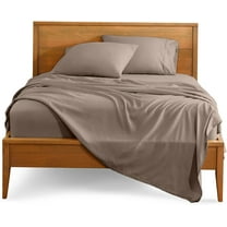 Full Size 500-Thread-Count 4-PCs Bed Sheet Set, 100% Pure Egyptian Cotton Sheets, Fits Mattress Upto 13-15" Deep Pocket, Solid Pattern, Taupe