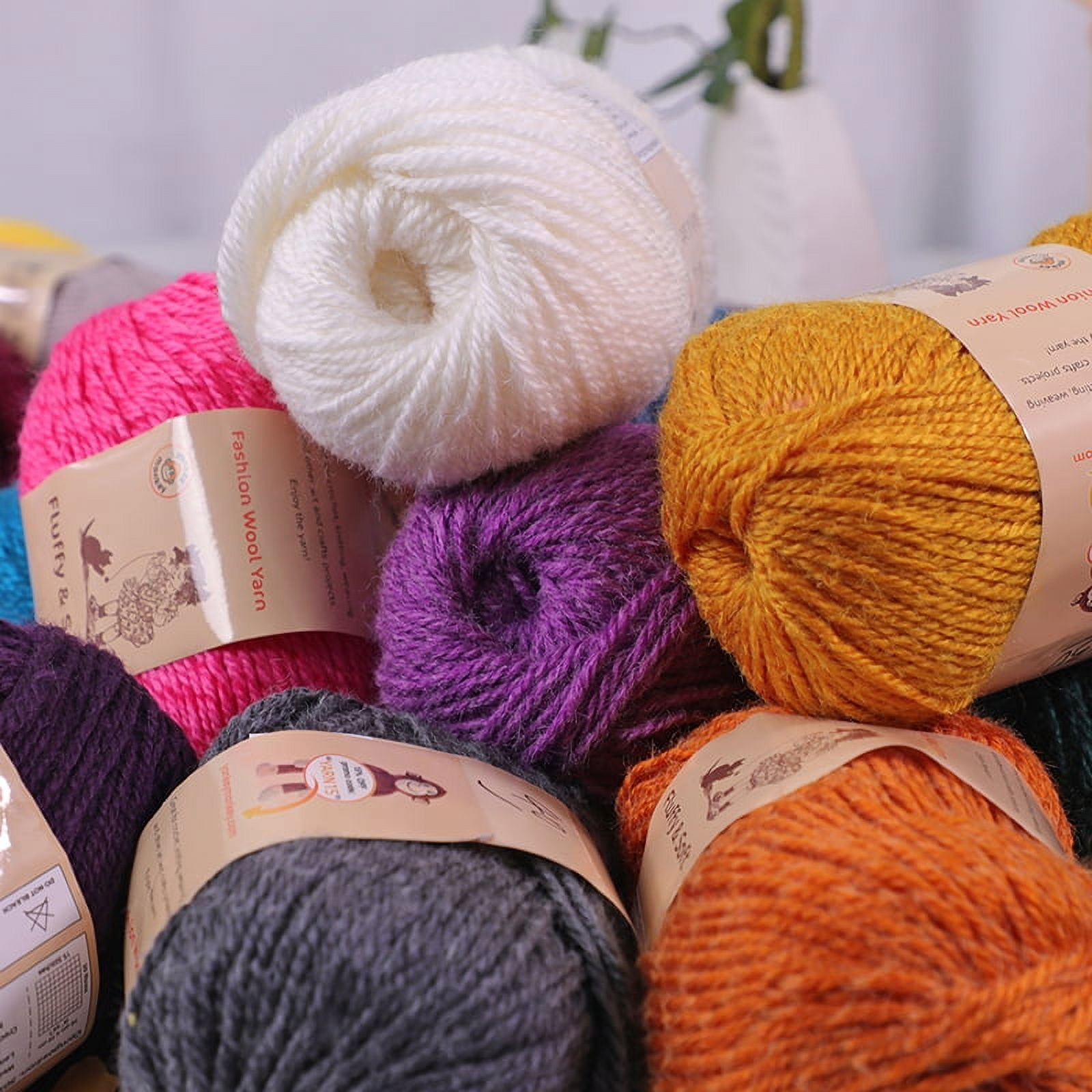  2 Pcs Crochet Yarn, Soft and Fluffy Yarn for Crocheting and  Knitting, 4ply Acrylic Yarn, 3 DK (Light), 262yd(150g) - Orange