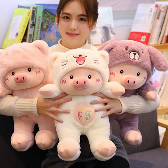 Funny Pig Coplay Cats Bear Doll Plush Stuffed Toy Children Birthday Gift