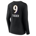 thumbnail image 3 of Women's Justin Tucker Black Baltimore Ravens Team Wordmark Player Name & Number Long Sleeve V-Neck T-Shirt, 3 of 3