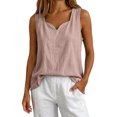 thumbnail image 2 of IUYRTFE Women V Neck Sleeveless Tank Top Loose Fit Casual Summer Blouse, 2 of 5