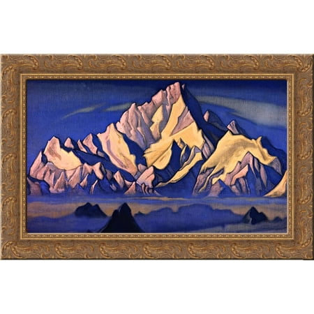 Abode of King Gesar 24x16 Gold Ornate Wood Framed Canvas Art by Nicholas Roerich