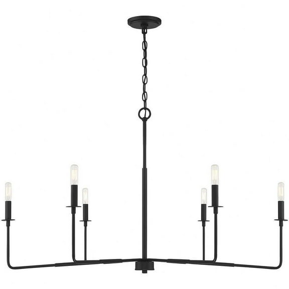 Bailey Street 6-Light Contemporary Matte Black Chandelier