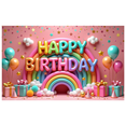 thumbnail image 6 of Colorful Theme Happy Birthday Banner Rainbow Background Party Decoration for Birthday Celebration Kids Party Indoor Decoration, 6 of 7