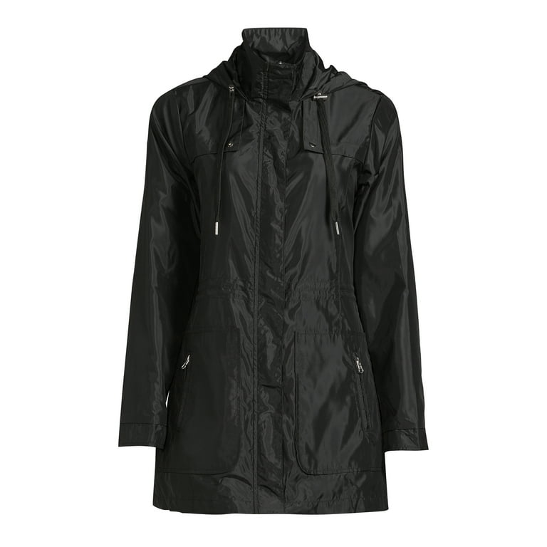 Me Jane Women s Hooded Rain Jacket Walmart