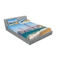 thumbnail image 2 of Ambesonne Beach Fitted Sheet & Pillow Sham Set, Coastline Seascape Ocean, Full, Blue Turquoise, 2 of 2