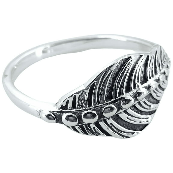 Navya Craft Leaf Design 925 Sterling Silver Handmade Dainty Minimalist Women Ring Size 4.5