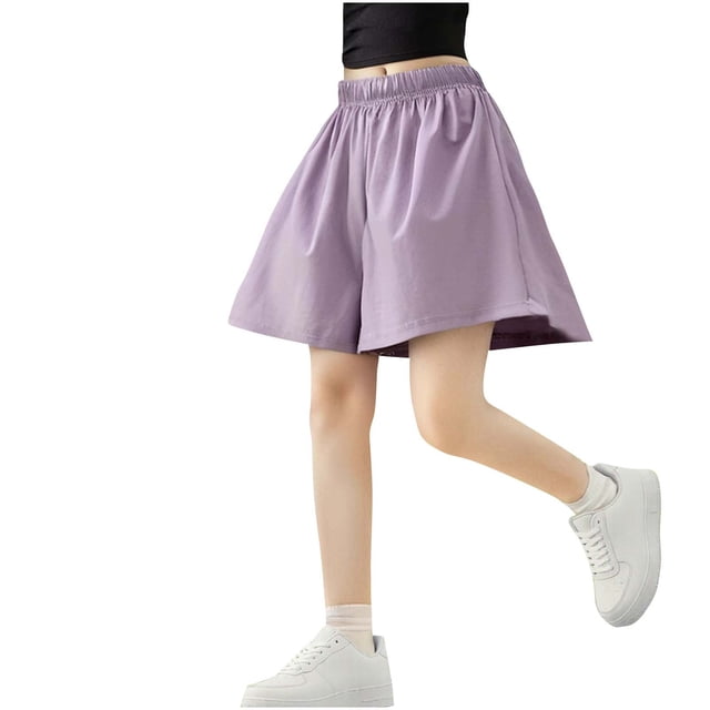 Zpanxa Girls Running Shorts Nylon Spandex Solid Color Lightweight Breathable Cool Pants 5 Years