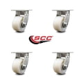 thumbnail image 2 of 4 Inch Kingpinless Nylon Wheel Swivel Top Plate Caster Set of 4 Service Caster, 2 of 2