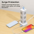 thumbnail image 6 of Merkury Innovations Modular Power Tower, 14 AC Outlets, 6 USB-A, 4 USB-C PD 20W, Surge Protector, 4ft Cord, White, 6 of 11