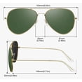 thumbnail image 2 of Lentes De Sol Hombre Dama Moda Uv Clásico Retro Piloto Gota Modelo Verde, 2 of 4