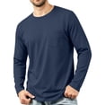 thumbnail image 2 of Long Sleeve Loose Fit Chest Pocket Men's Casual Versatile Autumn Winter Top, 2 of 8