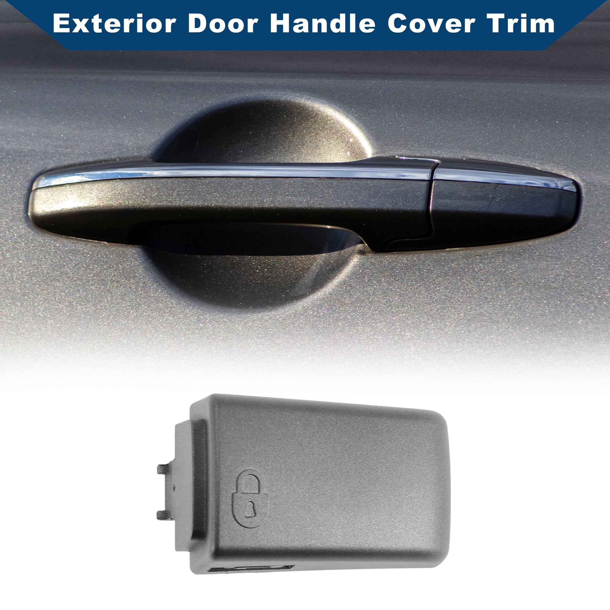 Unique Bargains Exterior Door Handle Cover Trim Matte Gray for Land Rover LR4