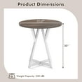 thumbnail image 3 of Gymax 31.5 Inch Round Dining Table for 2-4 Thick Wooden Tabletop Metal Pedestal Base, 3 of 10