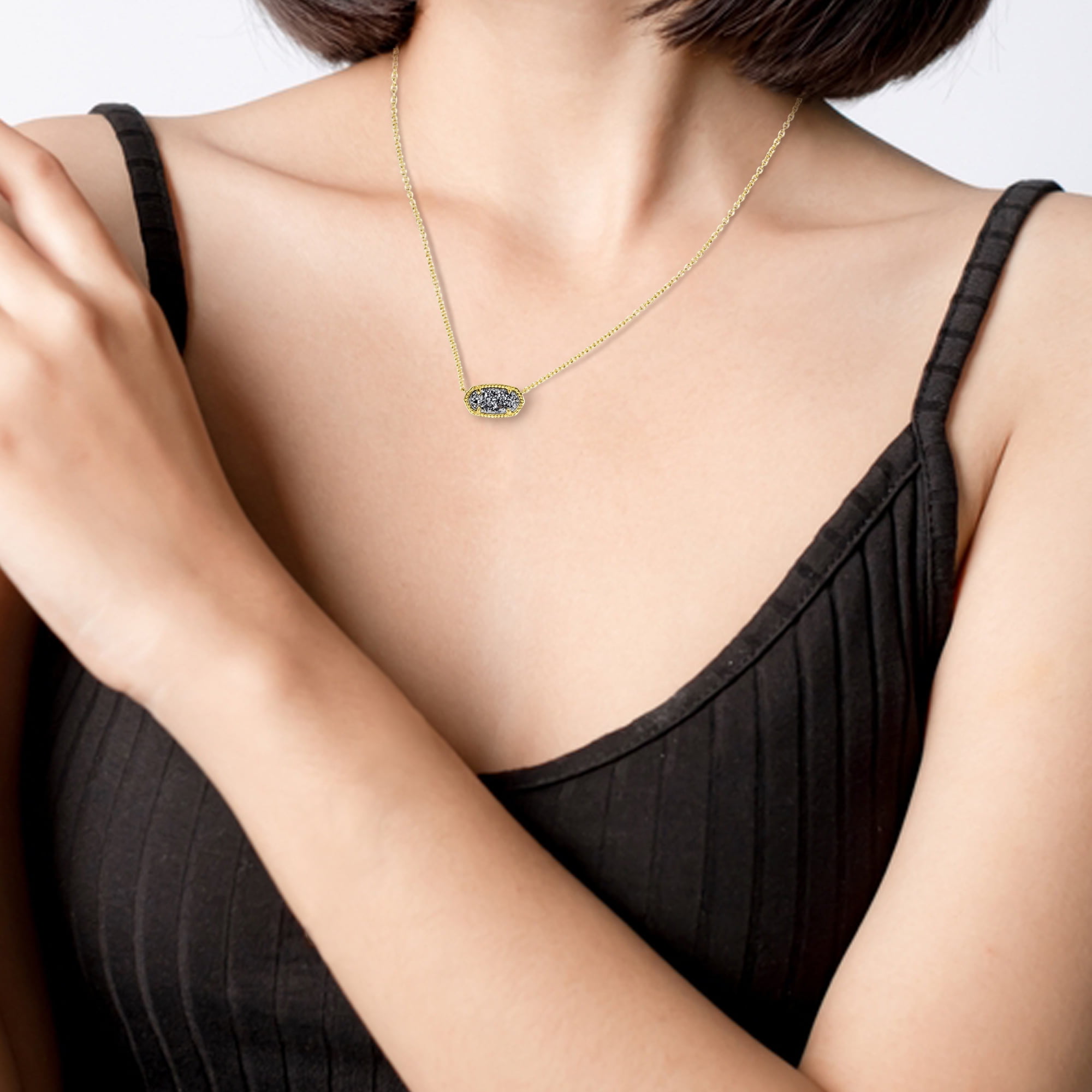 Elisa Dusted Rose Gold Pendant Necklace