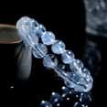 thumbnail image 5 of Natural Blue Needle Crystal Stretch Bracelet Large Particle Blue Hair Crystal round Beads Bracelet, 5 of 7